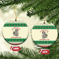 Funny Skeleton Christmas Ceramic Ornament It's Fine I'm Fine Everything Is Fine - Wonder Print Shop