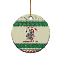 Funny Skeleton Christmas Ceramic Ornament It's Fine I'm Fine Everything Is Fine - Wonder Print Shop