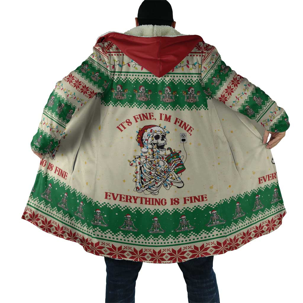 Funny Skeleton Christmas Cloak It's Fine I'm Fine Everything Is Fine - Wonder Print Shop
