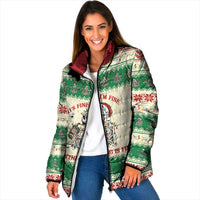 Funny Skeleton Christmas Padded Jacket It's Fine I'm Fine Everything Is Fine - Wonder Print Shop