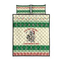 Funny Skeleton Christmas Quilt Bed Set It's Fine I'm Fine Everything Is Fine - Wonder Print Shop