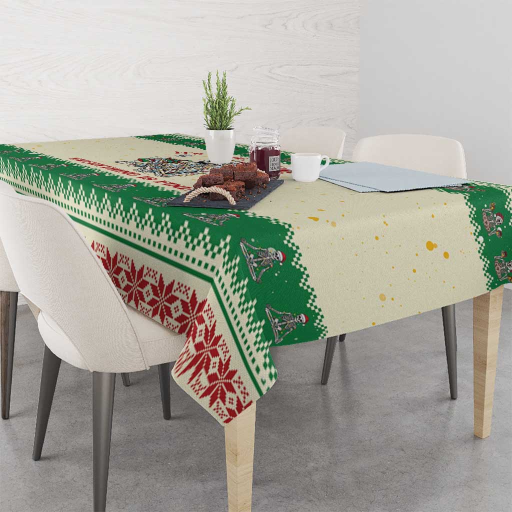 Funny Skeleton Christmas Tablecloth It's Fine I'm Fine Everything Is Fine - Wonder Print Shop