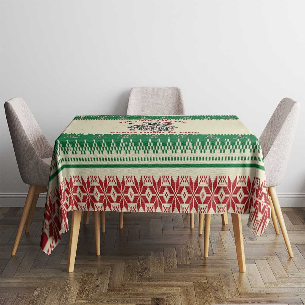 Funny Skeleton Christmas Tablecloth It's Fine I'm Fine Everything Is Fine - Wonder Print Shop