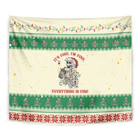 Funny Skeleton Christmas Tapestry It's Fine I'm Fine Everything Is Fine - Wonder Print Shop