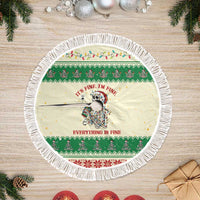 Funny Skeleton Christmas Tree Skirt It's Fine I'm Fine Everything Is Fine - Wonder Print Shop