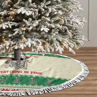 Funny Skeleton Christmas Tree Skirt It's Fine I'm Fine Everything Is Fine - Wonder Print Shop