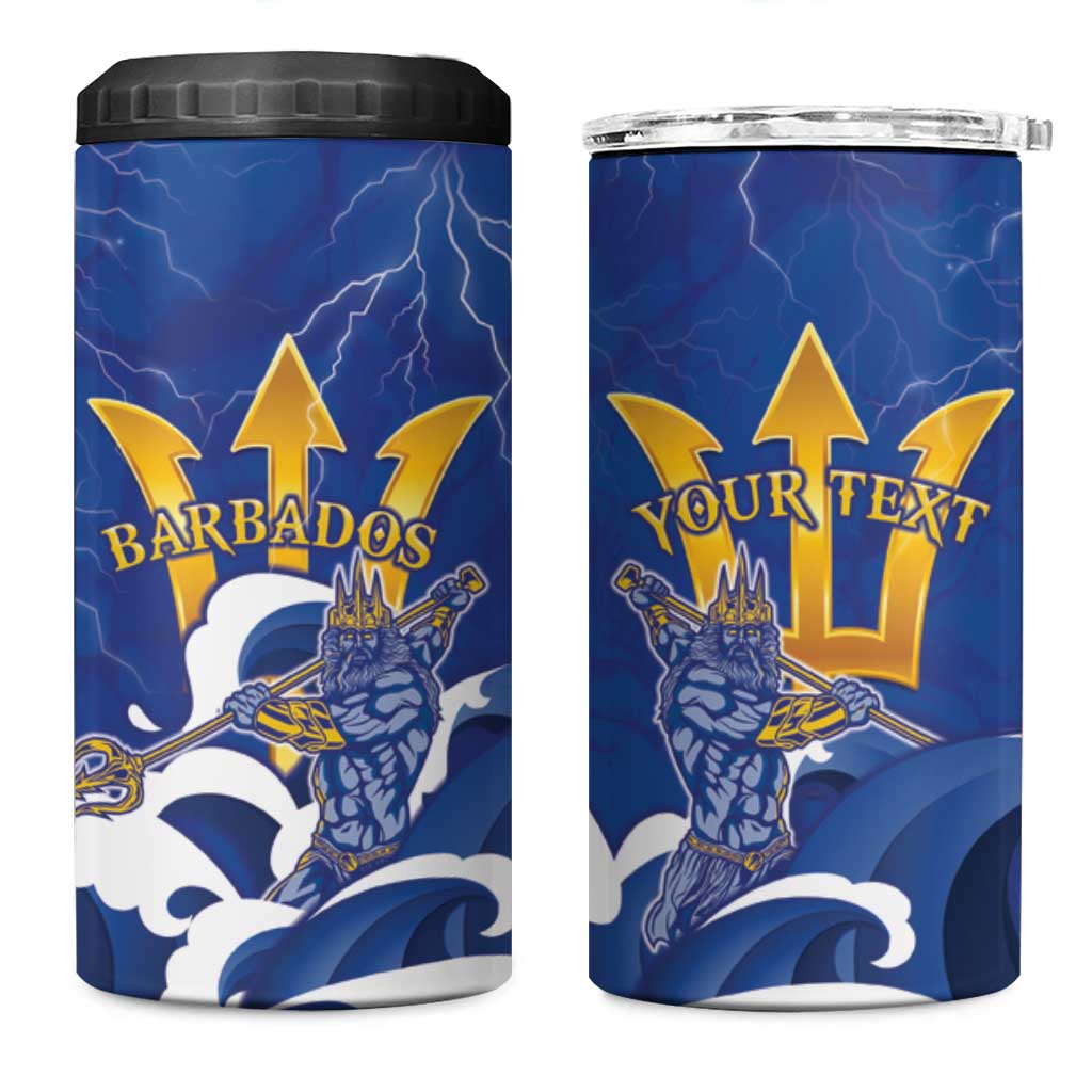 Personalized Barbados 4 in 1 Can Cooler Tumbler Poseidon Trident