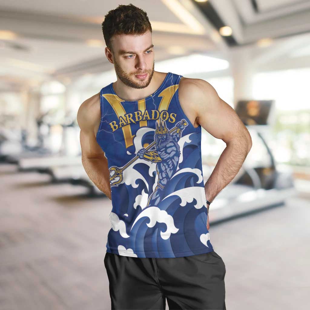 Personalized Barbados Men Tank Top Poseidon Trident