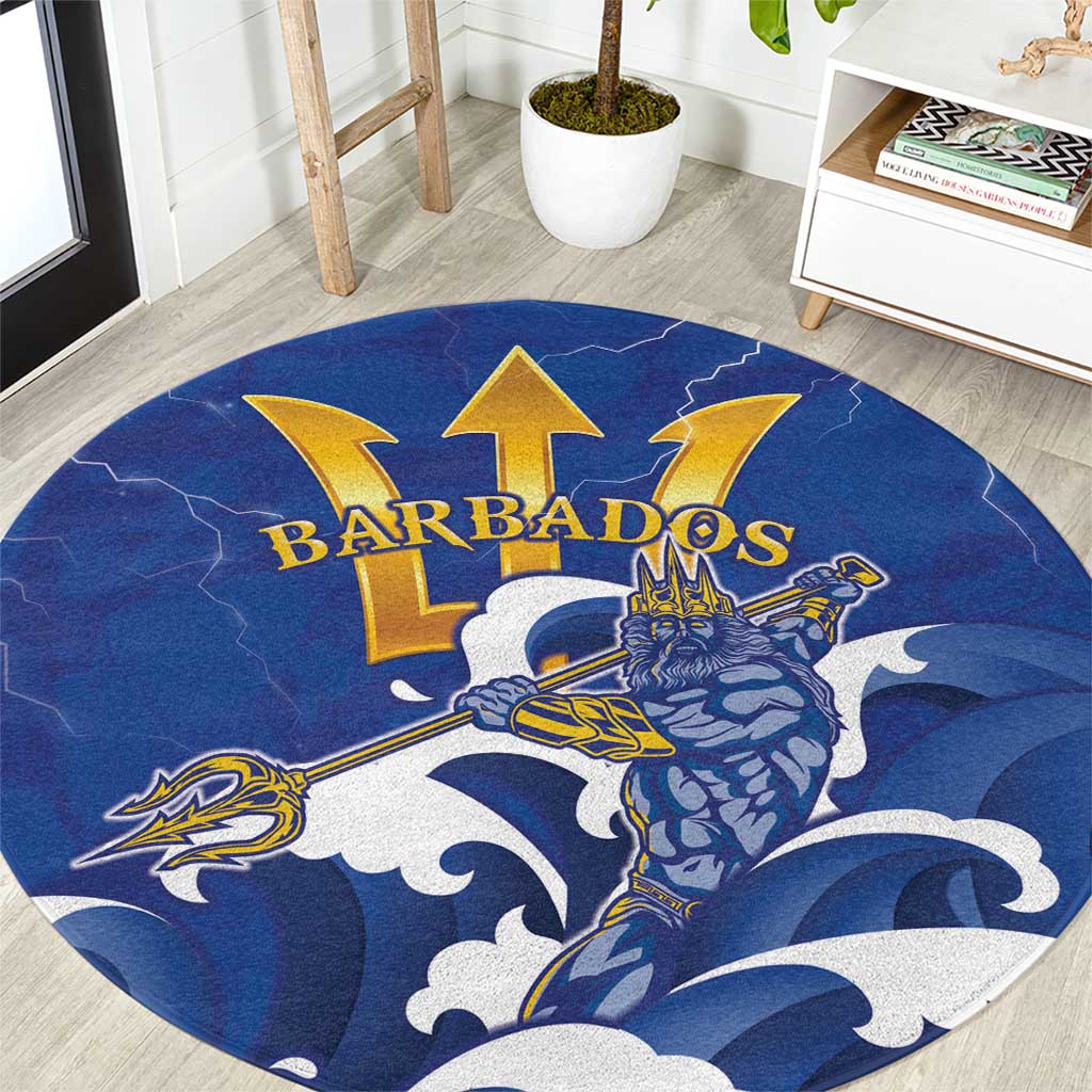 Barbados Round Carpet Poseidon Trident