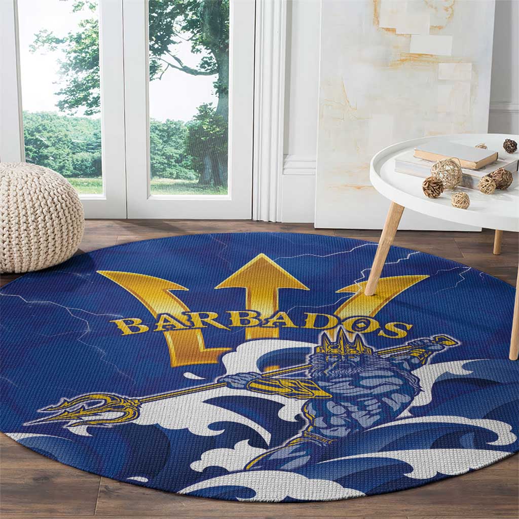 Barbados Round Carpet Poseidon Trident