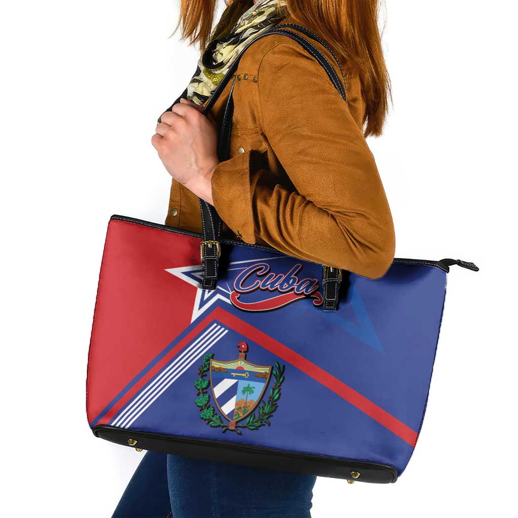 Cuba Coat Of Arms Leather Tote Bag The Pearl Of The Antilles