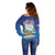 Cuba Off Shoulder Sweater Funny Macaw Decorative Map