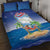 Cuba Quilt Bed Set Funny Macaw Decorative Map