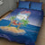 Cuba Quilt Bed Set Funny Macaw Decorative Map