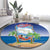 Cuba Round Carpet Funny Macaw Decorative Map