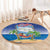 Cuba Round Carpet Funny Macaw Decorative Map