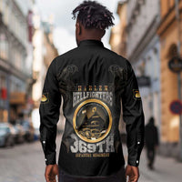 Never Forget Harlem Hellfighters Long Sleeve Button Shirt Strength Courage And Glory
