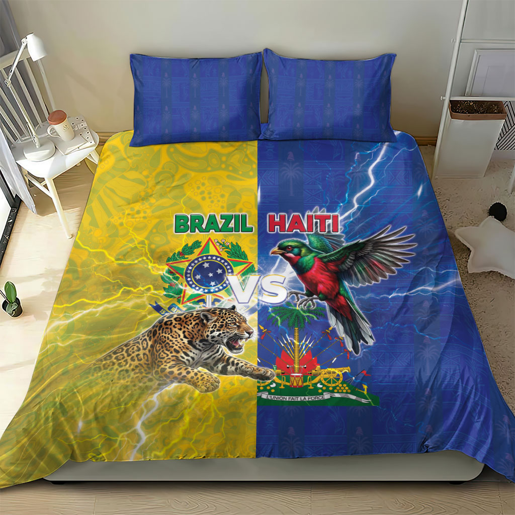 Brazil And Haiti Football Bedding Set Jaguar With Kanson Wouj Special Style