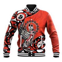 Canada National Indigenous Peoples Day Baseball Jacket Haida Art Eagle