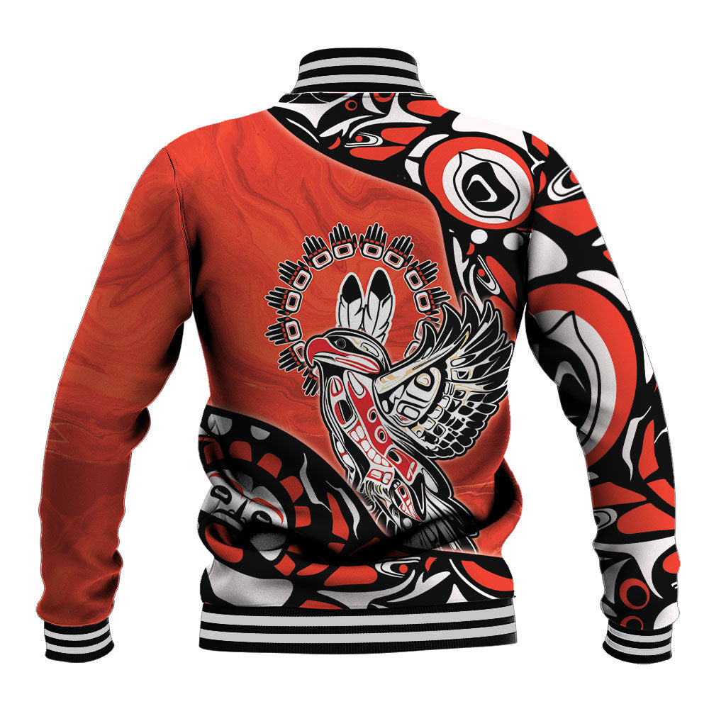 Canada National Indigenous Peoples Day Baseball Jacket Haida Art Eagle