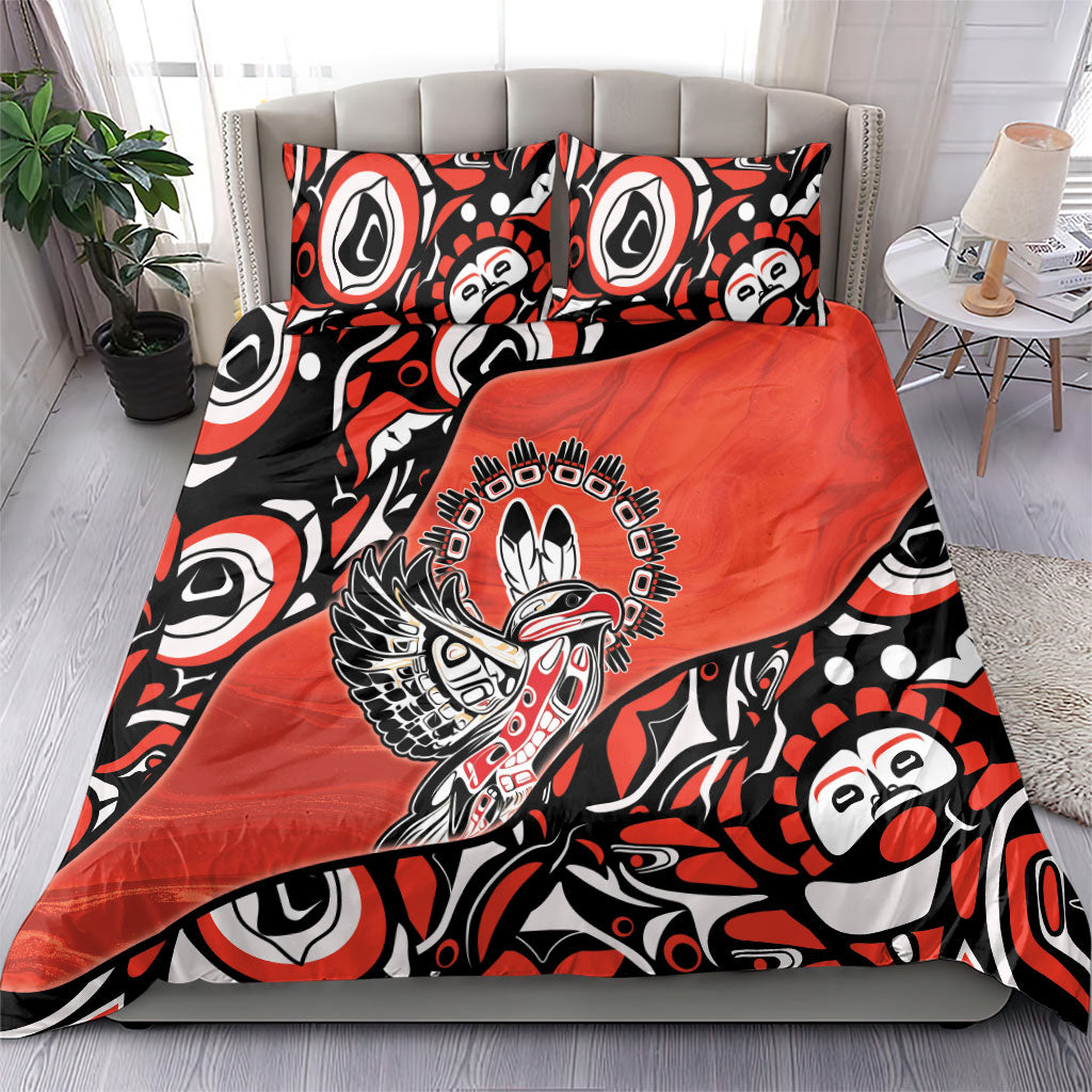 Canada National Indigenous Peoples Day Bedding Set Haida Art Eagle