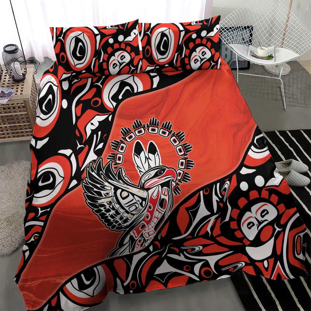 Canada National Indigenous Peoples Day Bedding Set Haida Art Eagle