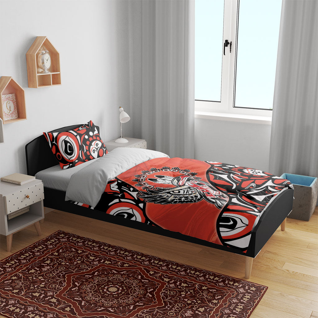 Canada National Indigenous Peoples Day Bedding Set Haida Art Eagle