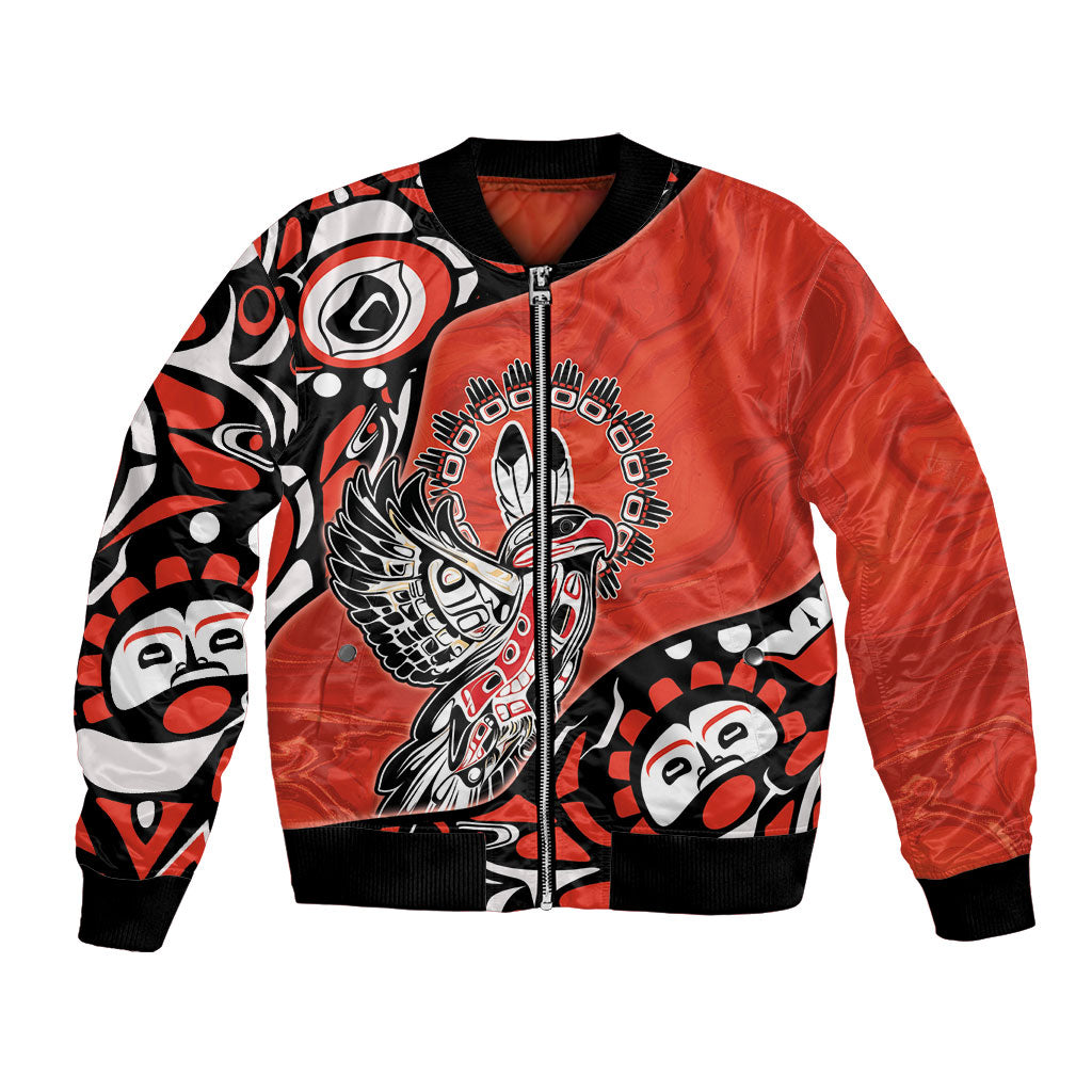Canada National Indigenous Peoples Day Bomber Jacket Haida Art Eagle