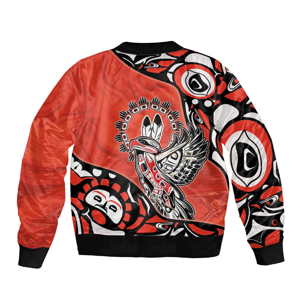 Canada National Indigenous Peoples Day Bomber Jacket Haida Art Eagle