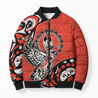 Canada National Indigenous Peoples Day Bomber Puffer Jacket Haida Art Eagle