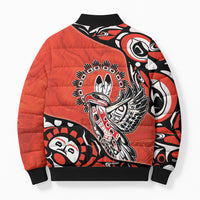Canada National Indigenous Peoples Day Bomber Puffer Jacket Haida Art Eagle