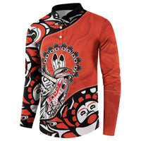 Canada National Indigenous Peoples Day Button Sweatshirt Haida Art Eagle