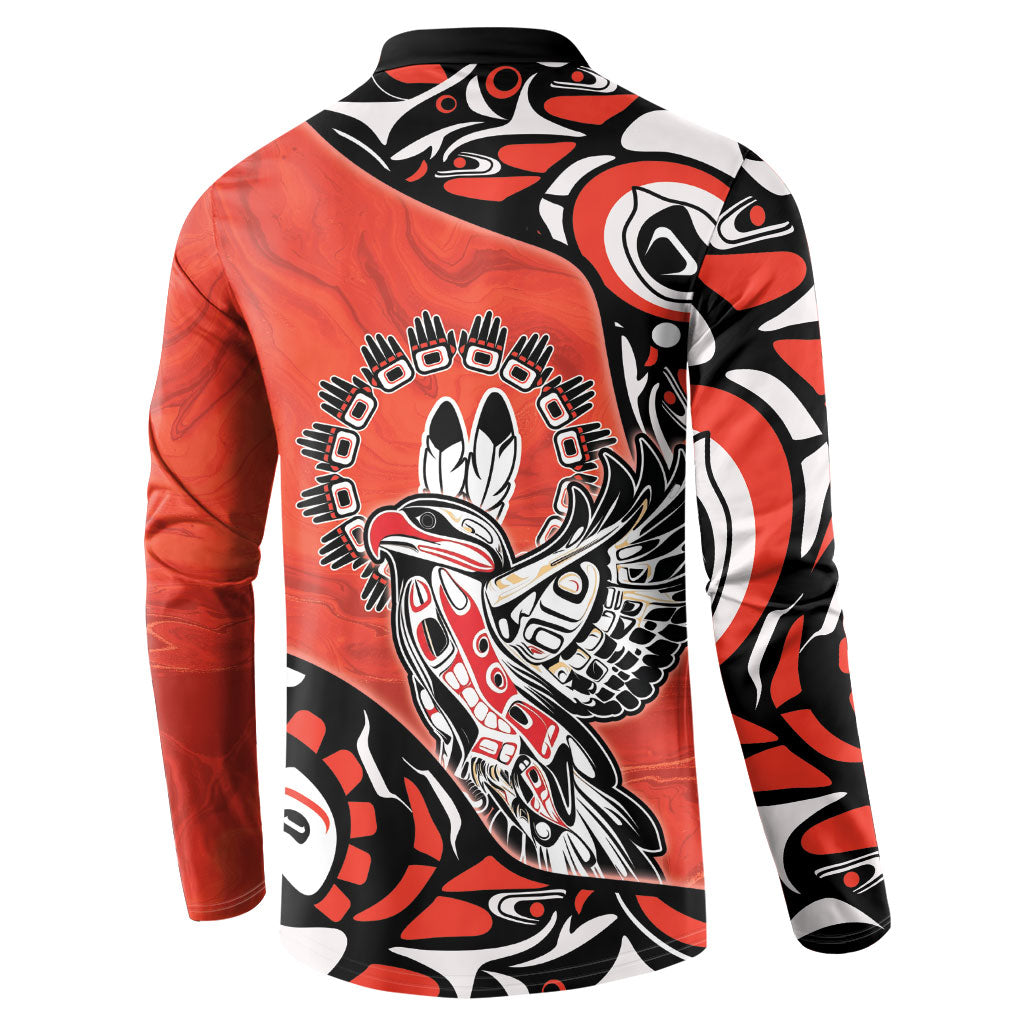 Canada National Indigenous Peoples Day Button Sweatshirt Haida Art Eagle