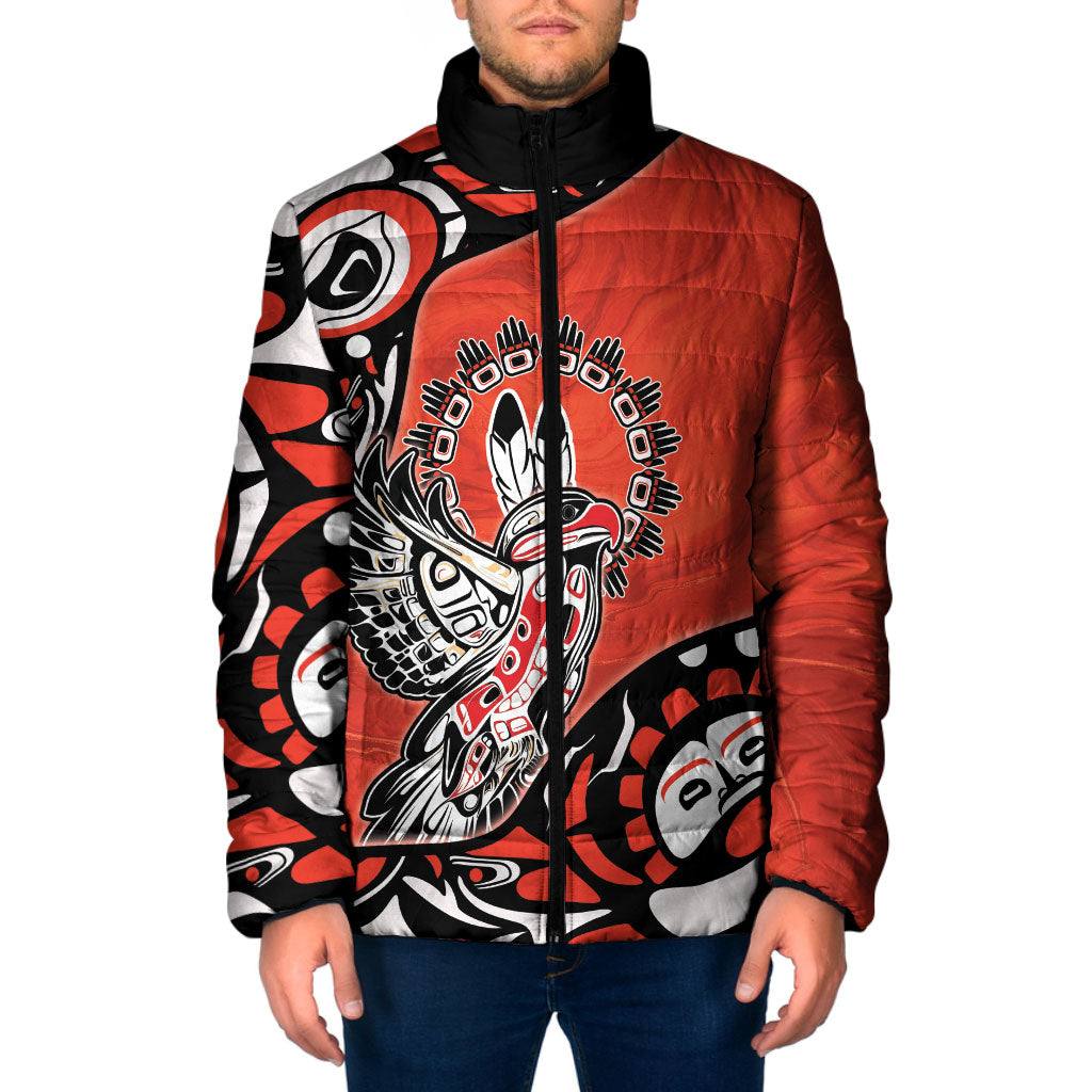 Canada National Indigenous Peoples Day Padded Jacket Haida Art Eagle