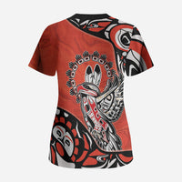 Canada National Indigenous Peoples Day Scrub Top Haida Art Eagle