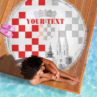 Personalized Croatia Hrvatska Beach Blanket National Day 2026 White Version