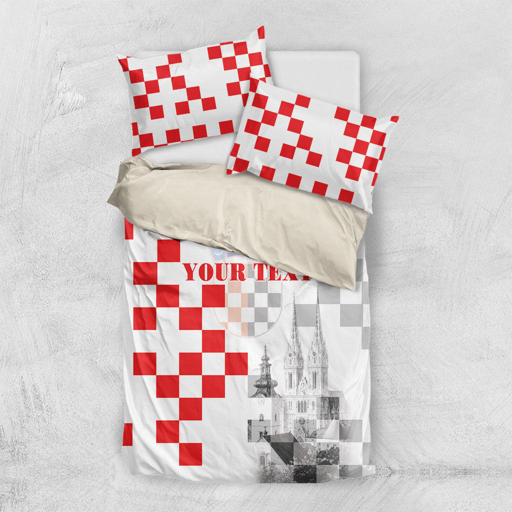 Personalized Croatia Hrvatska Bedding Set National Day 2026 White Version