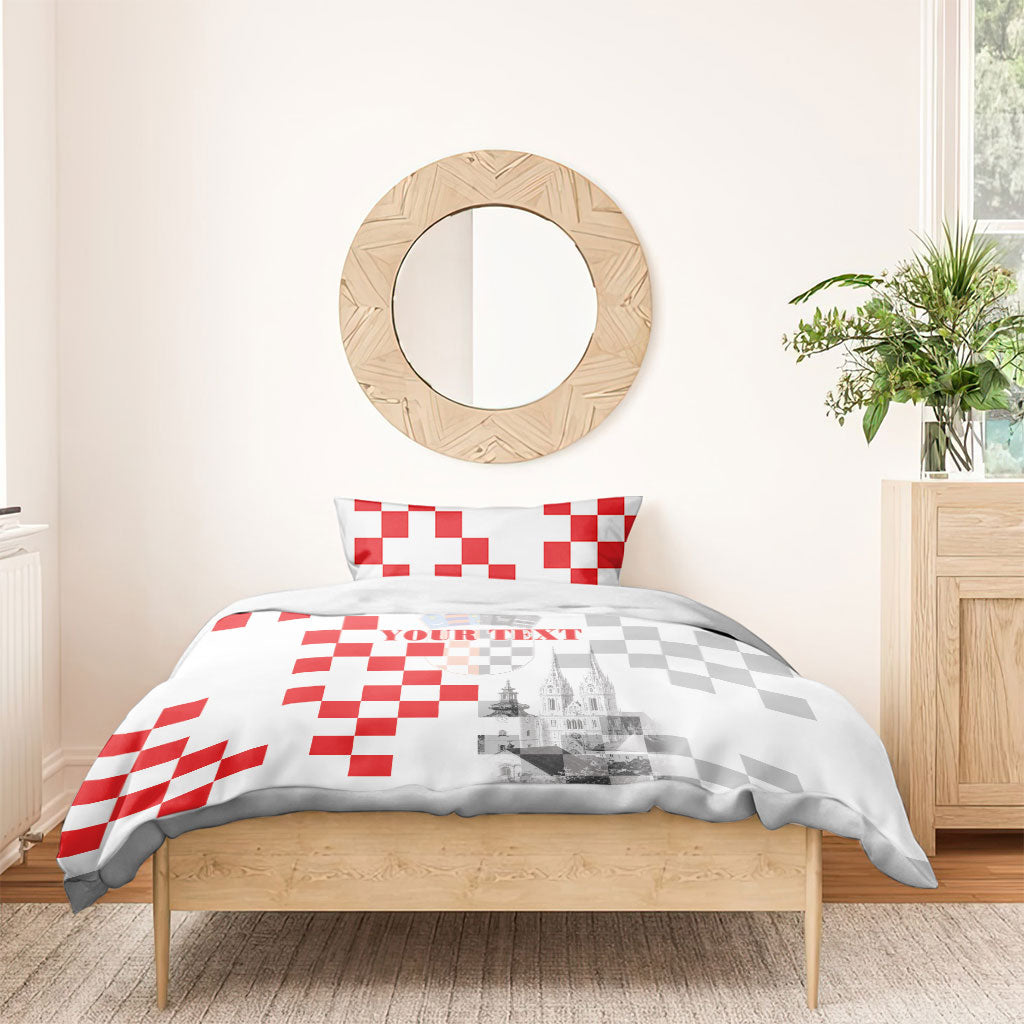 Personalized Croatia Hrvatska Bedding Set National Day 2026 White Version