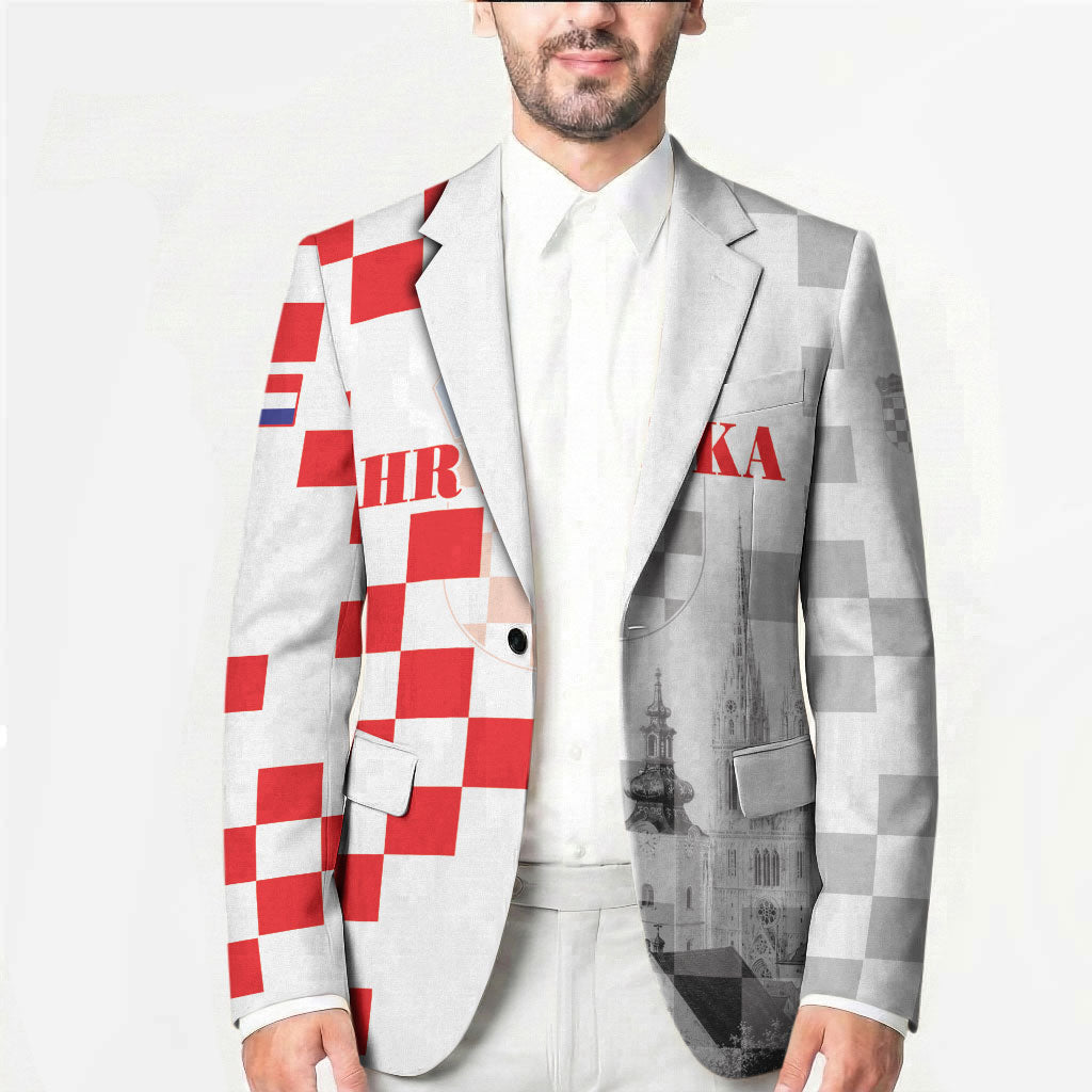 Personalized Croatia Hrvatska Blazer National Day 2026 White Version