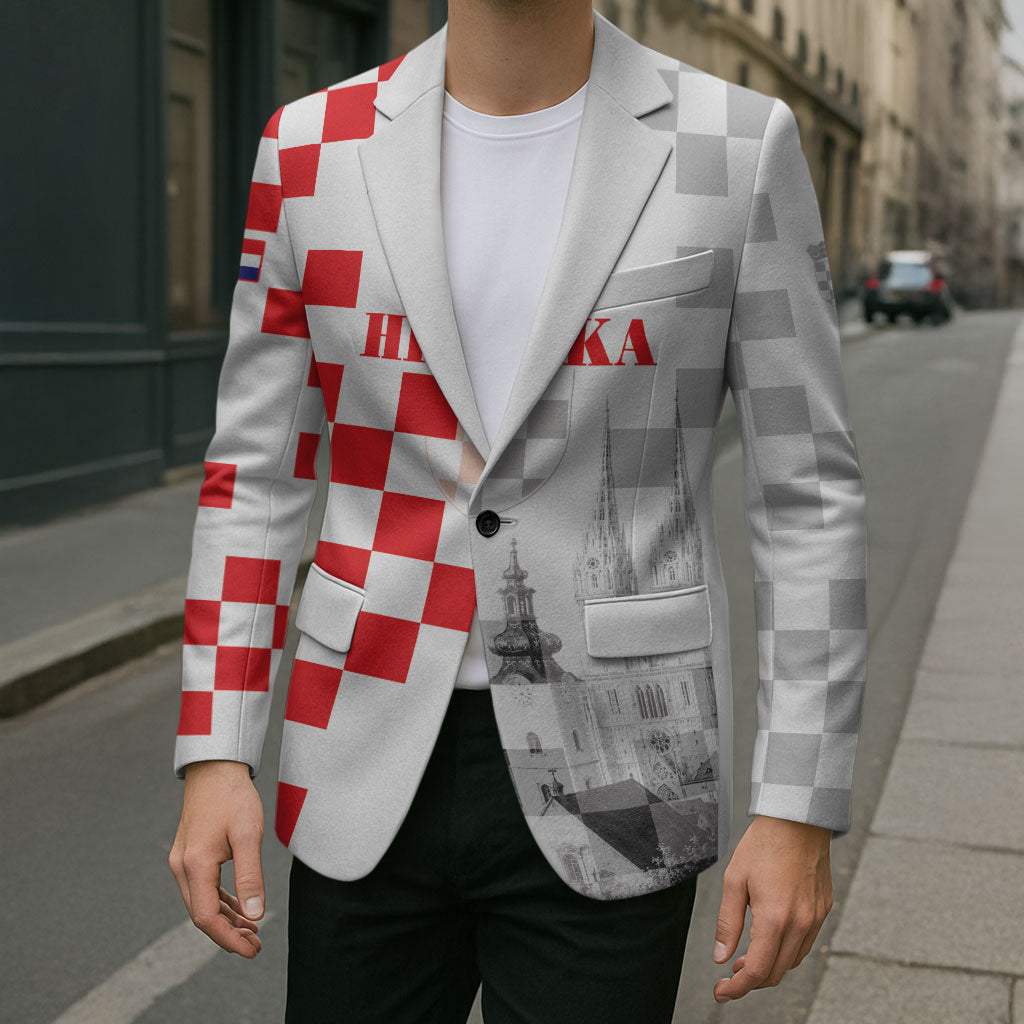 Personalized Croatia Hrvatska Blazer National Day 2026 White Version
