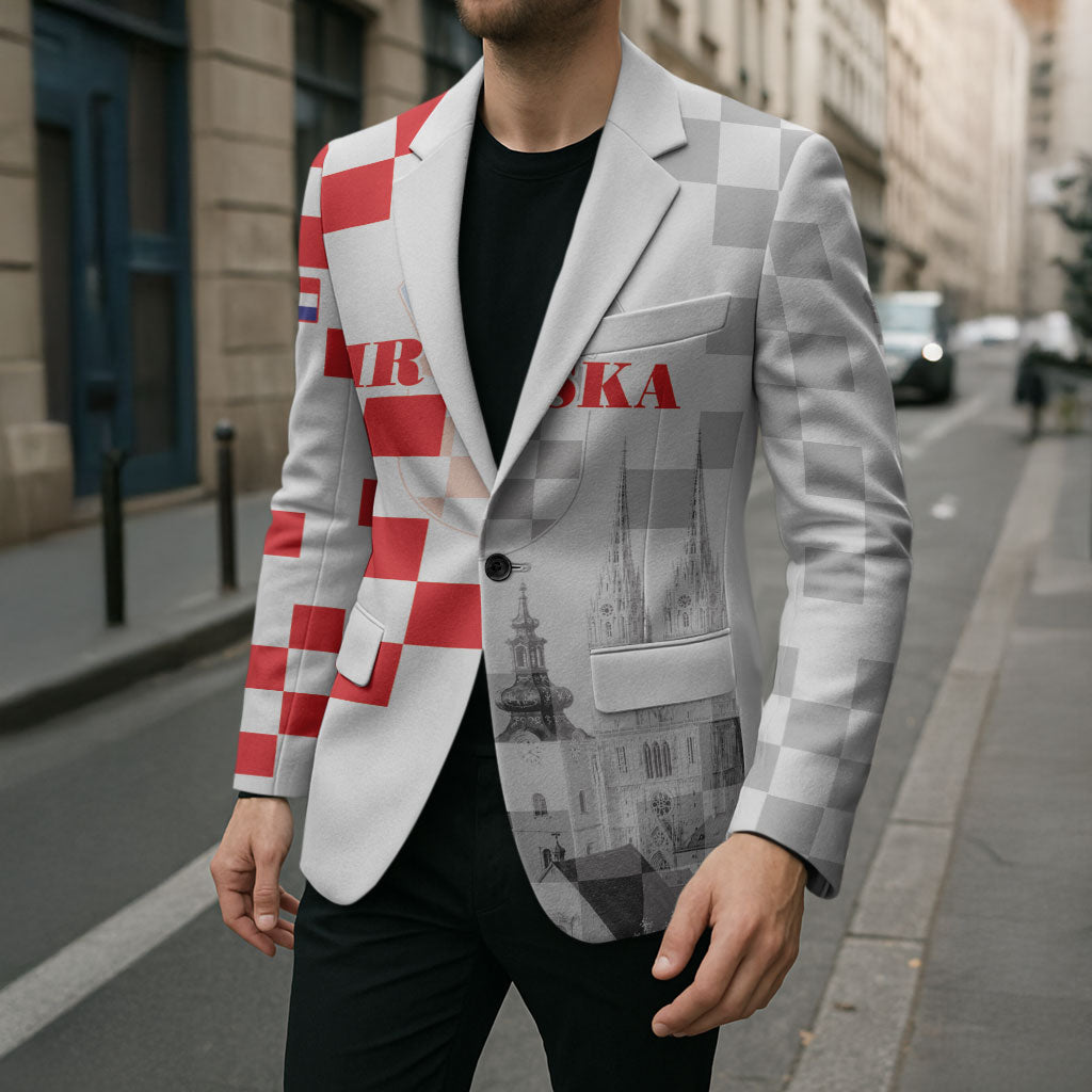 Personalized Croatia Hrvatska Blazer National Day 2026 White Version