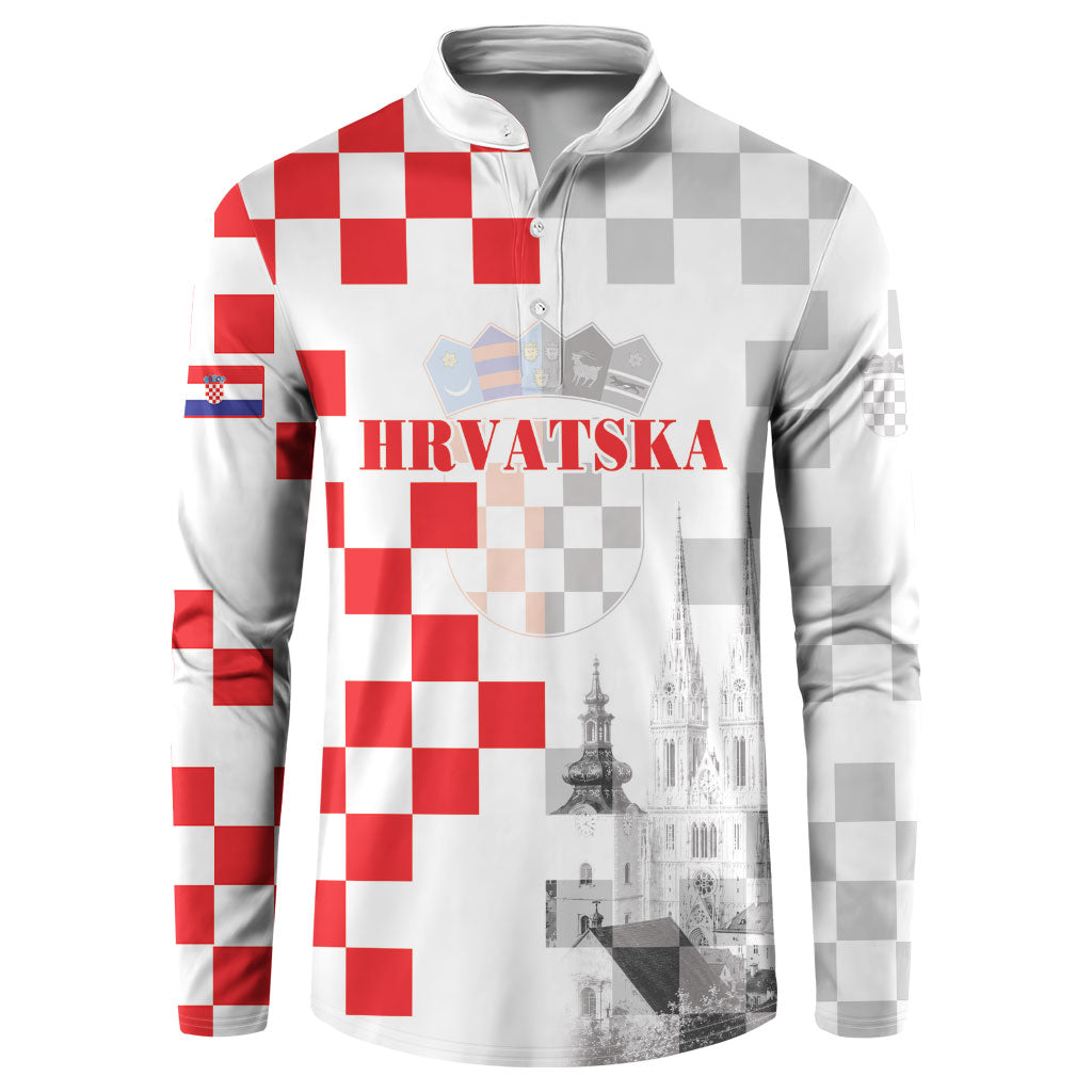 Personalized Croatia Hrvatska Button Sweatshirt National Day 2026 White Version