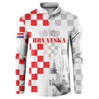 Personalized Croatia Hrvatska Button Sweatshirt National Day 2026 White Version