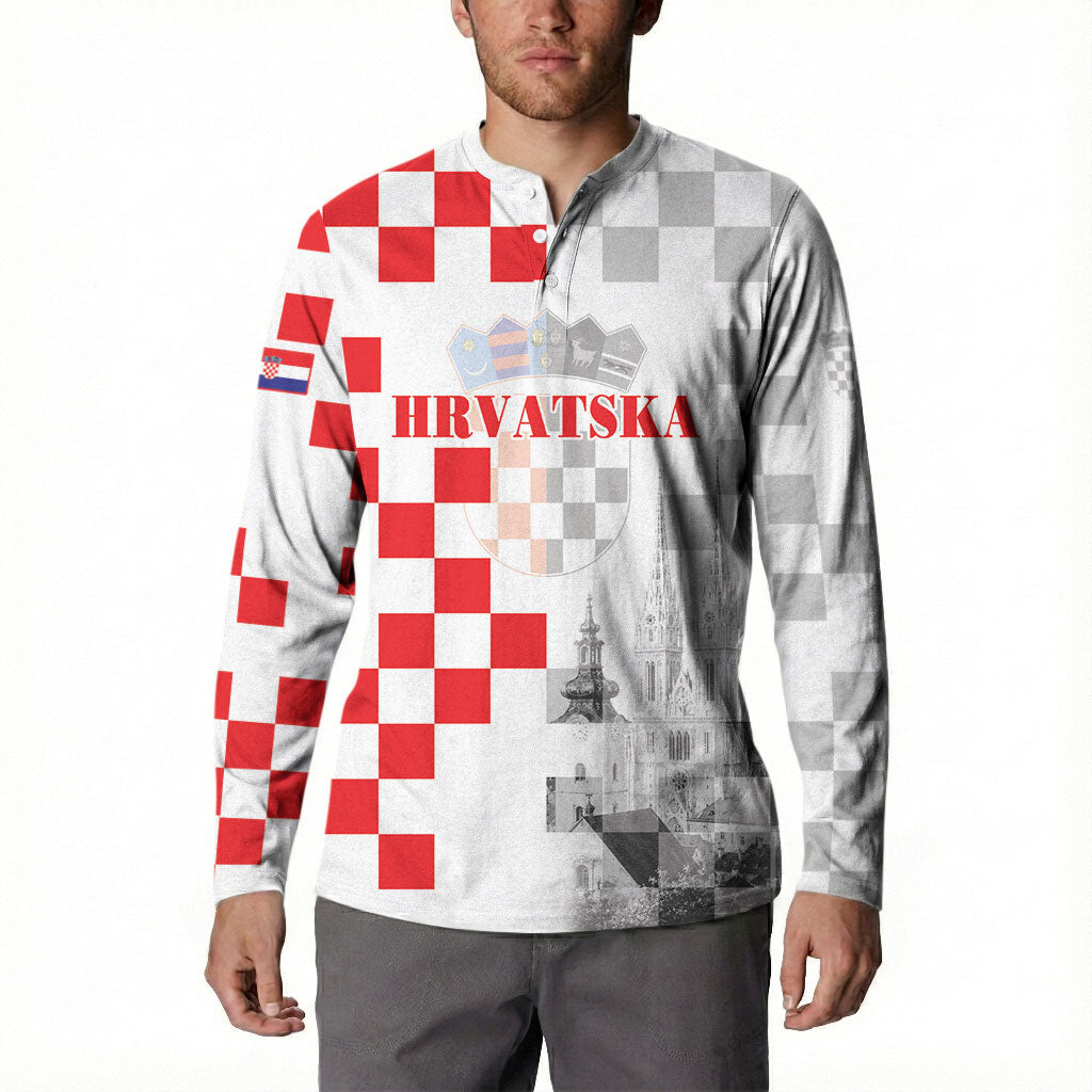 Personalized Croatia Hrvatska Button Sweatshirt National Day 2026 White Version