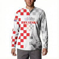 Personalized Croatia Hrvatska Button Sweatshirt National Day 2026 White Version