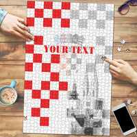 Personalized Croatia Hrvatska Puzzle National Day 2026 White Version