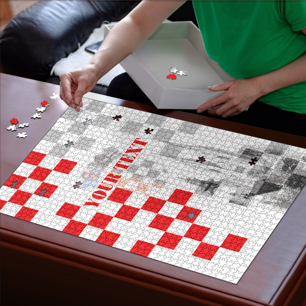 Personalized Croatia Hrvatska Puzzle National Day 2026 White Version