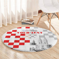 Personalized Croatia Hrvatska Round Carpet National Day 2026 White Version