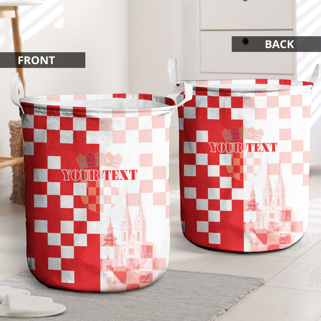 Personalized Croatia Hrvatska Laundry Basket National Day 2026 Red Version