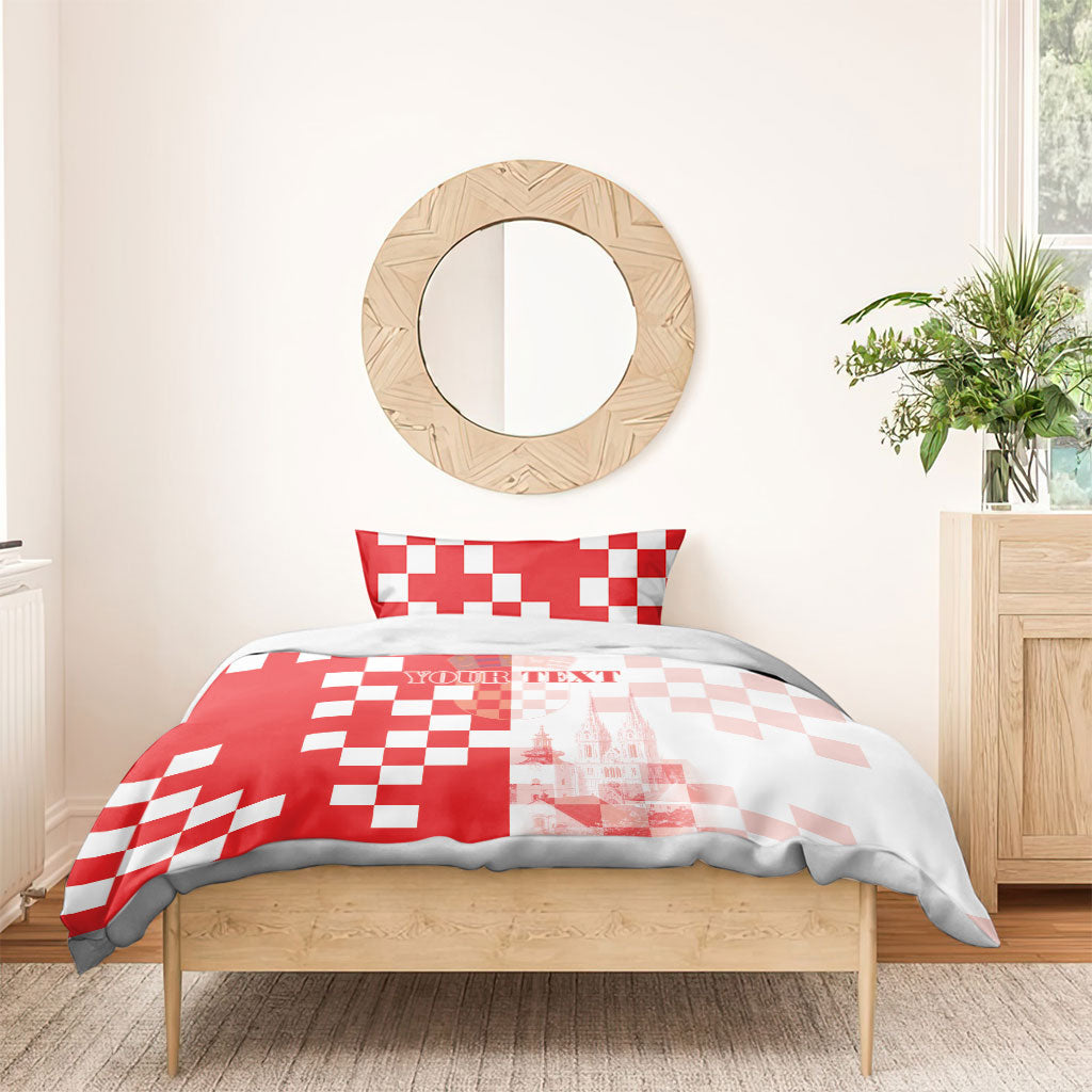 Personalized Croatia Hrvatska Bedding Set National Day 2026 Red Version